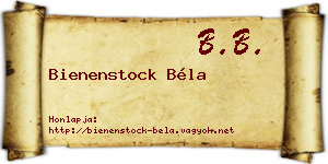 Bienenstock Béla névjegykártya